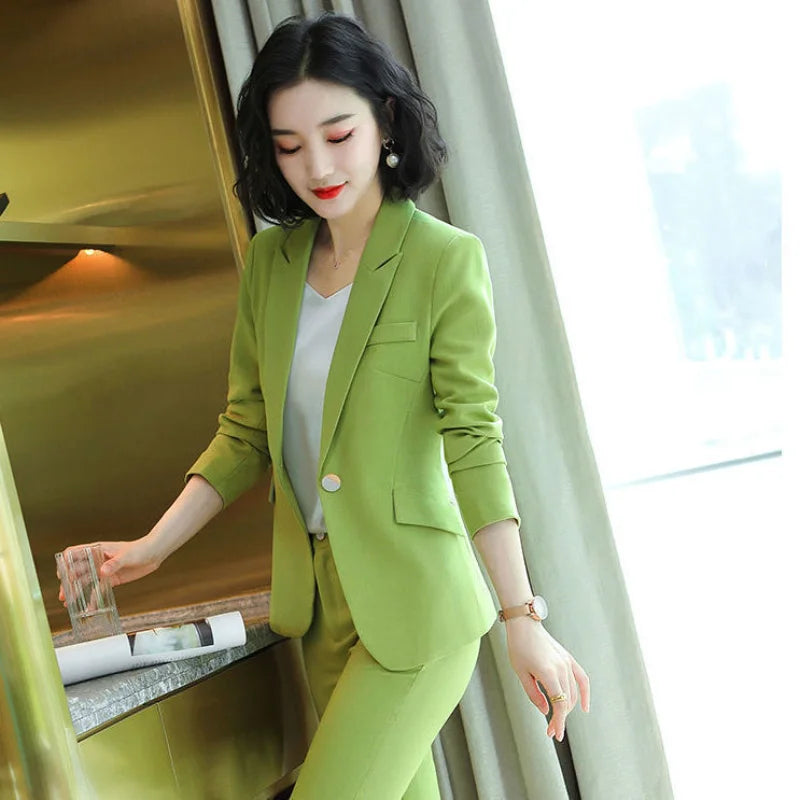 Pant 2 Piece Outfit 2025 Summer Womens Matching Sets Pants Elegant High Quality Blazer
