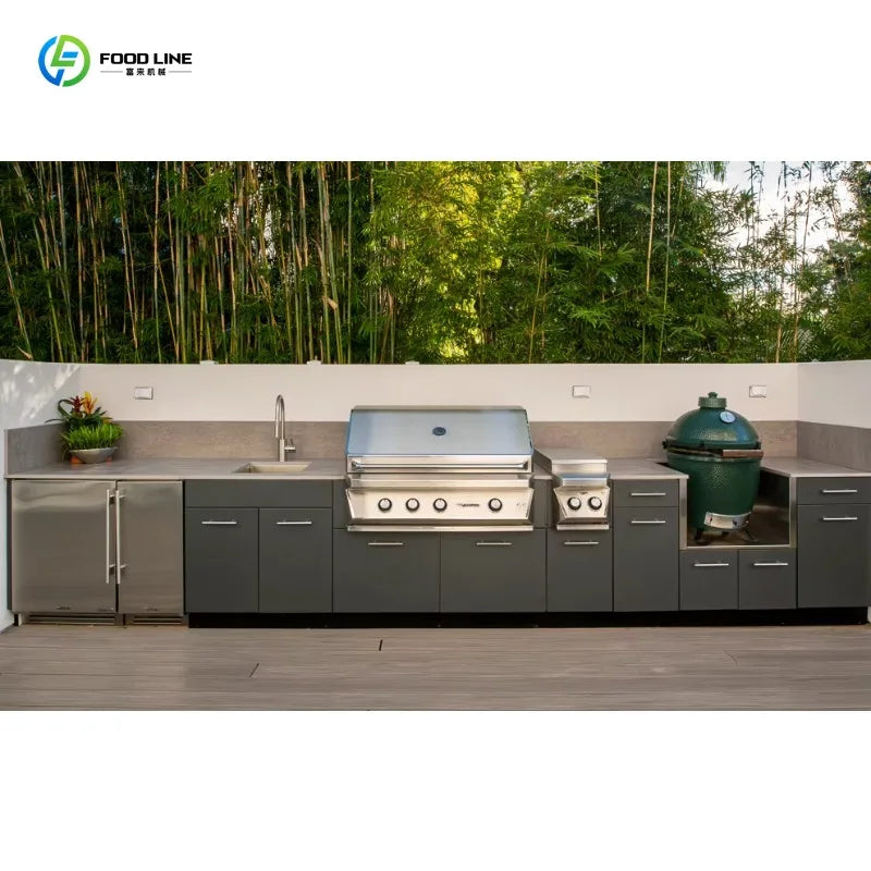 Customized Bestselling Custom Outdoor Kitchen Modern Design Modern Modular Stainless Steel Cabinets