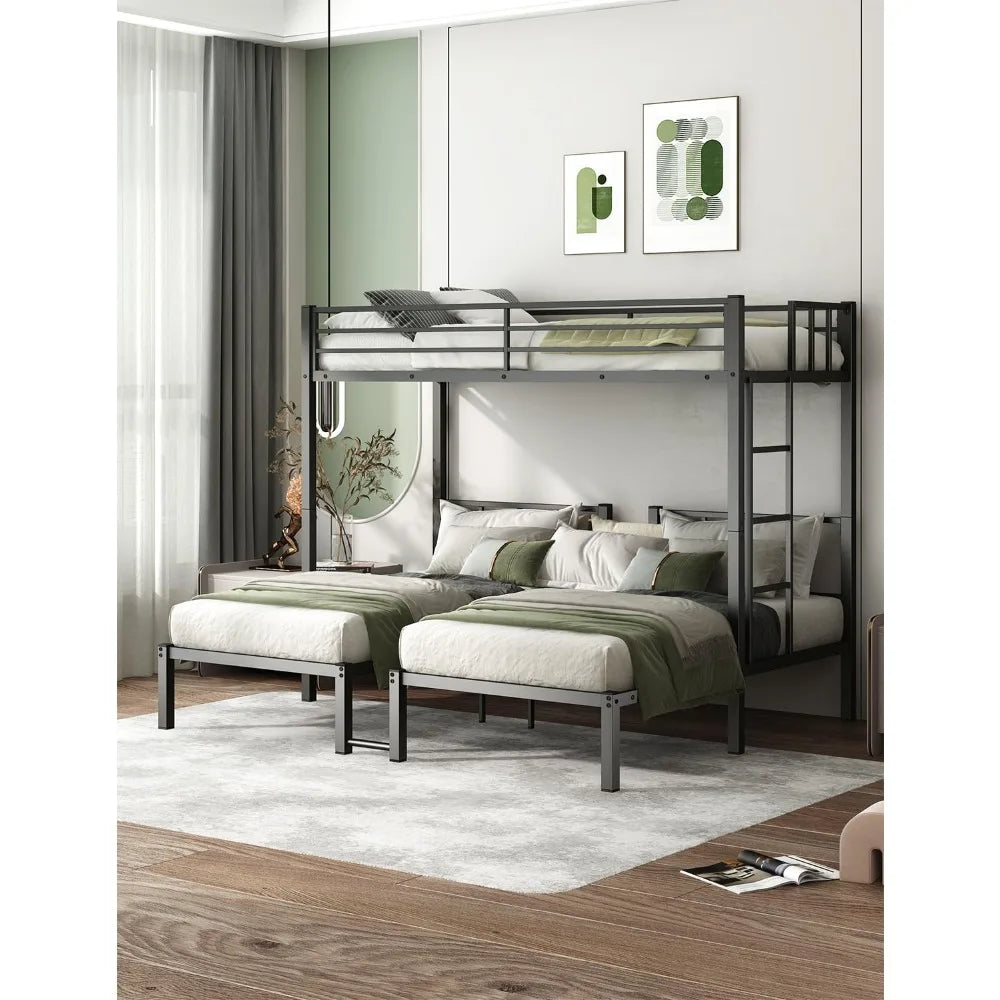 Over Twin  Bunk Beds for 3, Triple Bunk