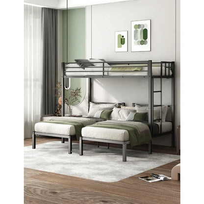 Over Twin  Bunk Beds for 3, Triple Bunk