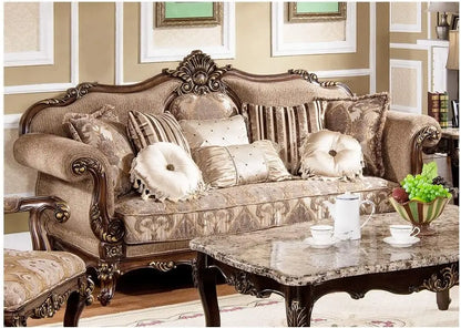 3-Piece Traditional Living Room Sofa Set, Cherry