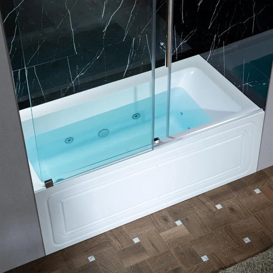 60x30 Inch Alcove Whirlpool Tub, Heated Jetted