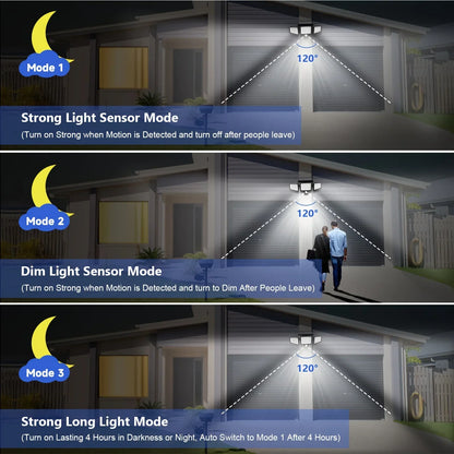(5/4/3/2/1 pcs) 3-Head Solar Outdoor
