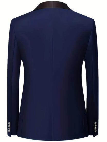 Men's 3pcs Suit Set, Jacket + Vest + Pants,