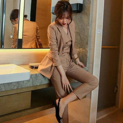 Women's 2 Pant Set Luxury Outfits Aesthetic Business