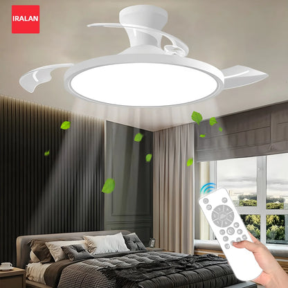 Silent Electric Fan with LED Lamp Smart Remote