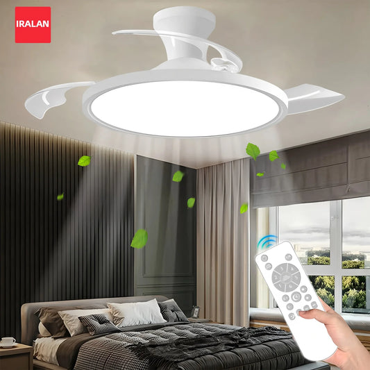 Silent Electric Fan with LED Lamp Smart Remote