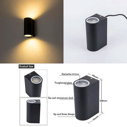 Outdoor Wall Light Garden Lamps 2 Head Outside Up Down