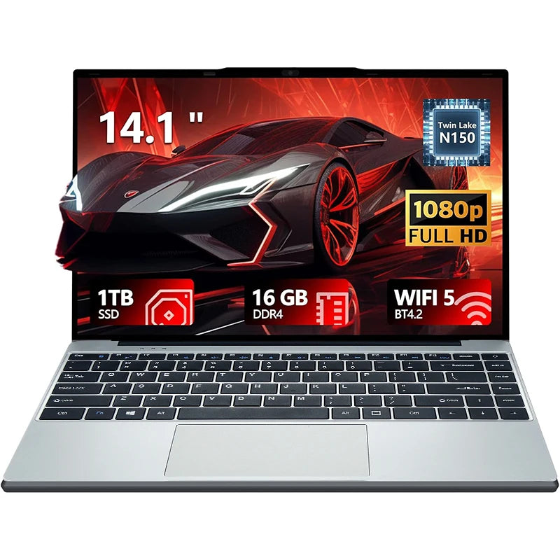 New Laptop Gaming Intel N150 Windows 11 Pro 16GB RAM 1TB 2TB SSD Computer PC 1920*1080 HD Office Study 14.1" Laptops Notebook PC