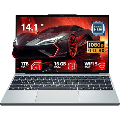 New Laptop Gaming Intel N150 Windows 11 Pro 16GB RAM 1TB 2TB SSD Computer PC 1920*1080 HD Office Study 14.1" Laptops Notebook PC