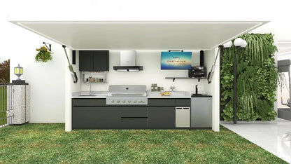 Custom Outdoor Kitchen for Sale BBQ Grill Camping BBQ Kitchen Outdoor Set Outdoor Kitchen Cabinets Island Modern Grey Kitchen