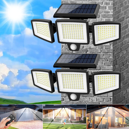 (5/4/3/2/1 pcs) 3-Head Solar Outdoor