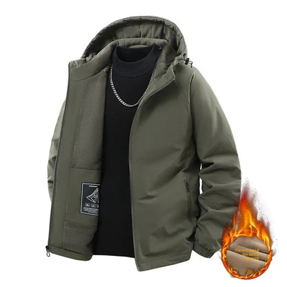 Mens Hooded Autumn and Winter Loose Fleece