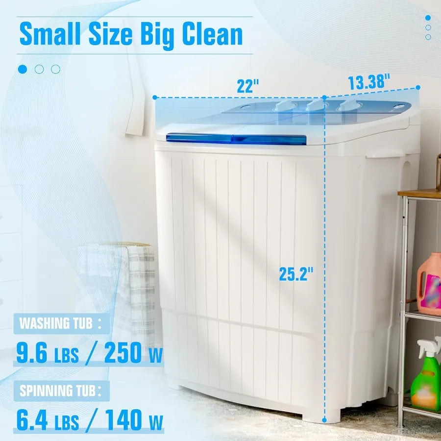 Portable Washing Machine with Longer Hose 16lbs