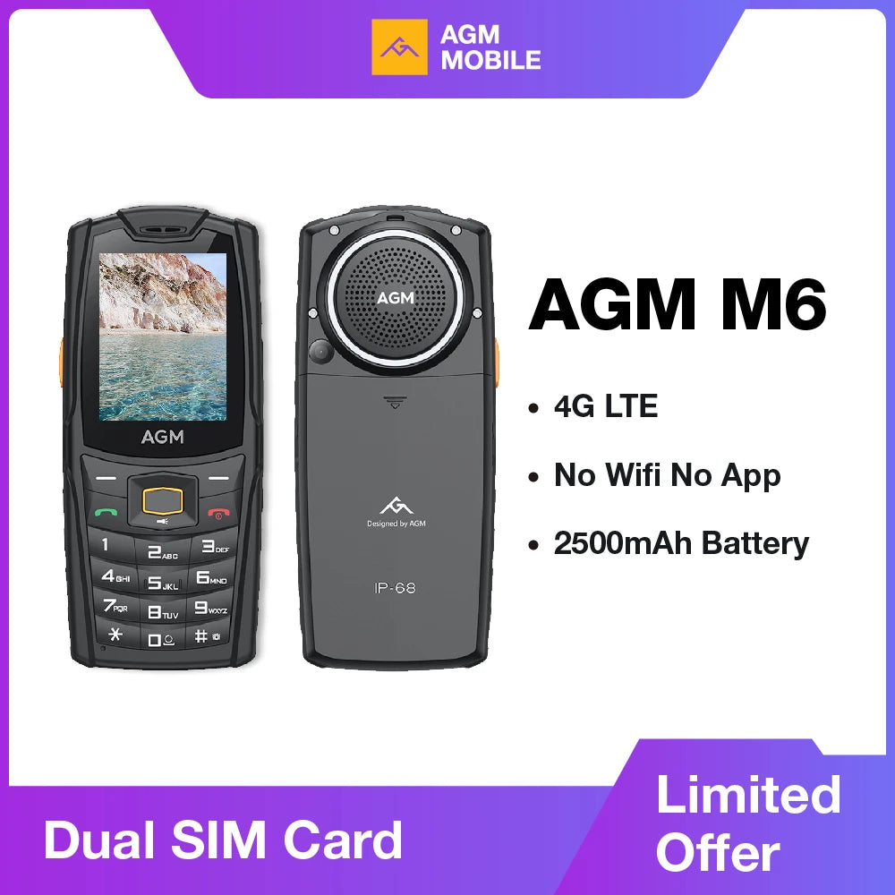 AGM M6 Rugged Phone - Loud 103dB Speaker,
