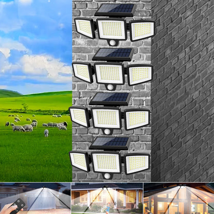 (5/4/3/2/1 pcs) 3-Head Solar Outdoor