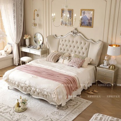 European Princess Bed Modern King Size Frame Bedroom Luxury Bed Modern Design Double Simple Muebles Para El Hogar Furniture