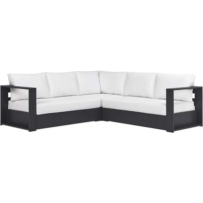 Aluminum 3-Piece Outdoor Patio Furniture Gray White,