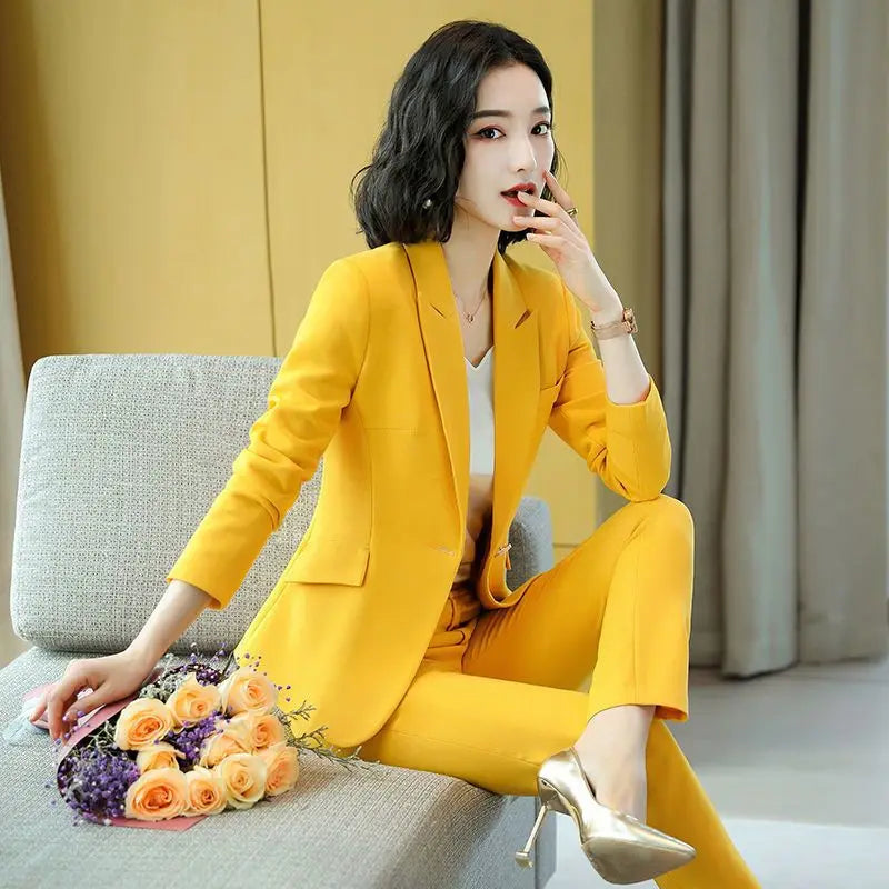 Pant 2 Piece Outfit 2025 Summer Womens Matching Sets Pants Elegant High Quality Blazer