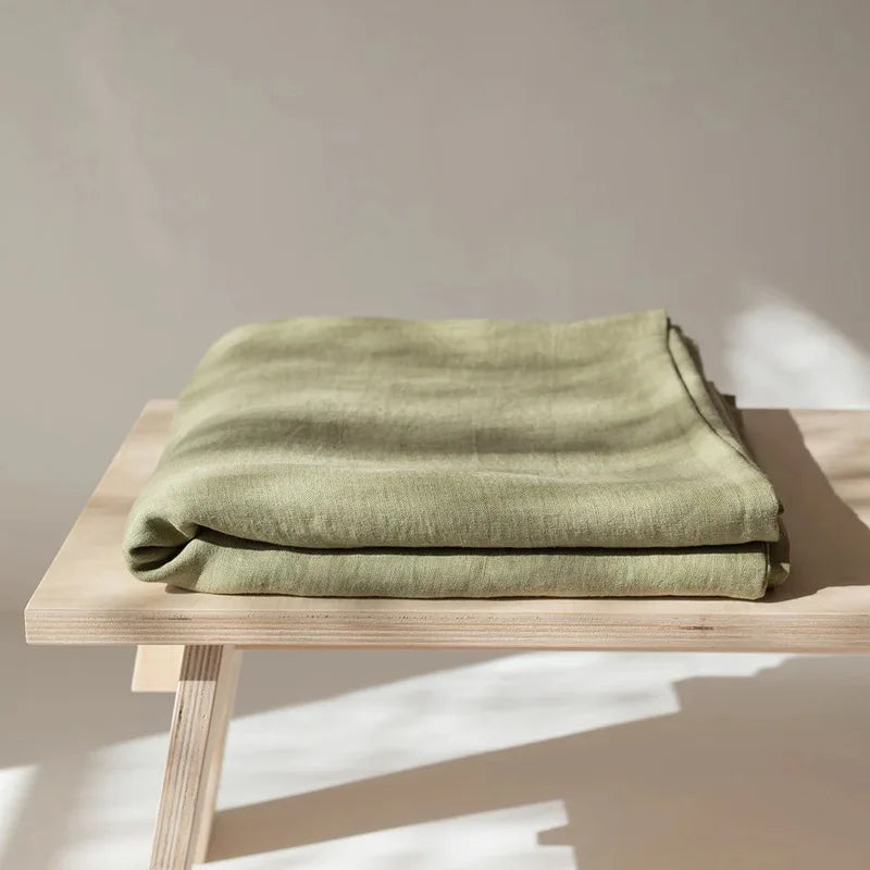 100% Pure Linen Bed Sheet Ultimate Comfort Elegance Flat Sheet Natural Eco-Friendly Breathable Durable Queen California King