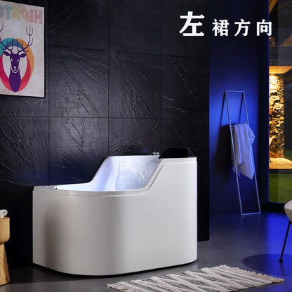 Bathtub Household Small Apartment Seat Surfing Massage Constant Temperature Heating Bubble Shoulder Waterfall Luxury Bathtub