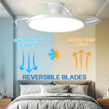 Silent Electric Fan with LED Lamp Smart Remote