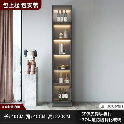 Large Modern Kitchen CabinetHutch Storage Sideboards Freestanding Kitchen Pantry with Glass Doors and Drawers