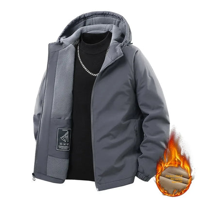 Mens Hooded Autumn and Winter Loose Fleece