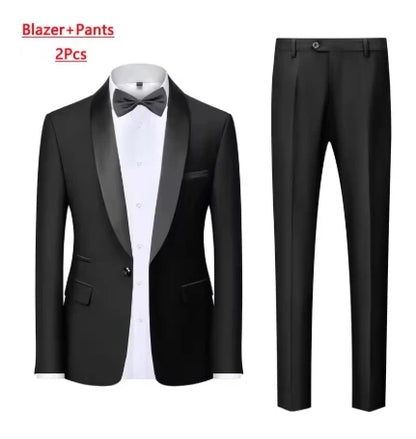 Black Men Autumn Wedding Party Three Pieces