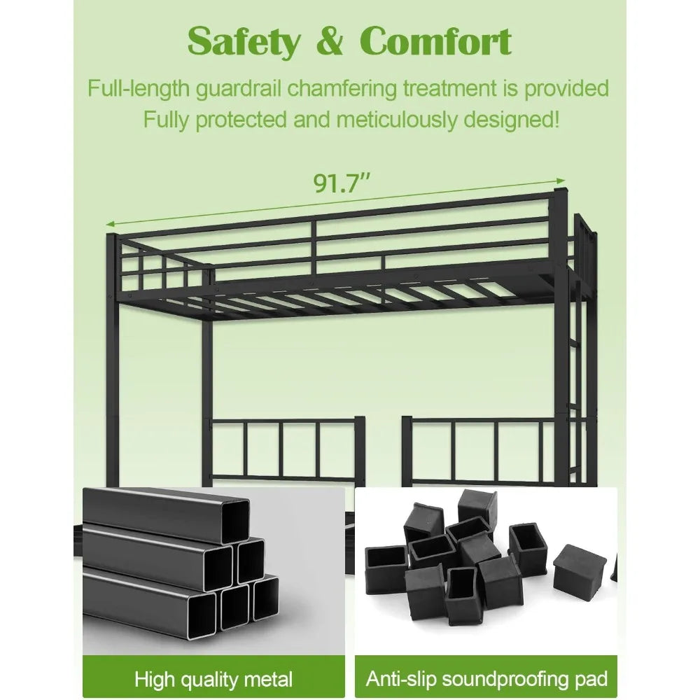 Over Twin  Bunk Beds for 3, Triple Bunk